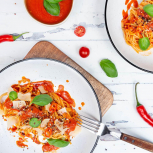 Just Spices - Tomatensoße Gewürz -  spaghetti mit tomatensoße, parmesan und basilikum 