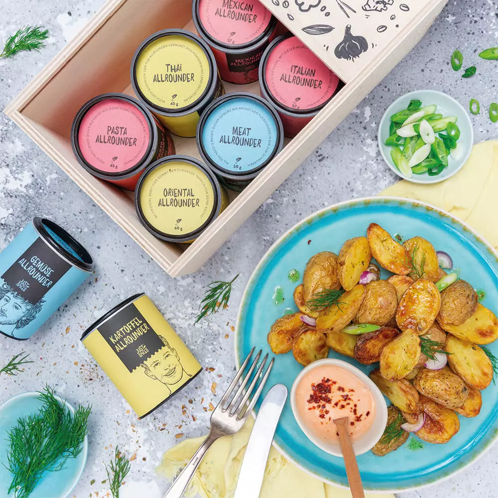 Just Spices - Kleine Holzbox: 8 Gewürze -  - 8er Holzbox Mood