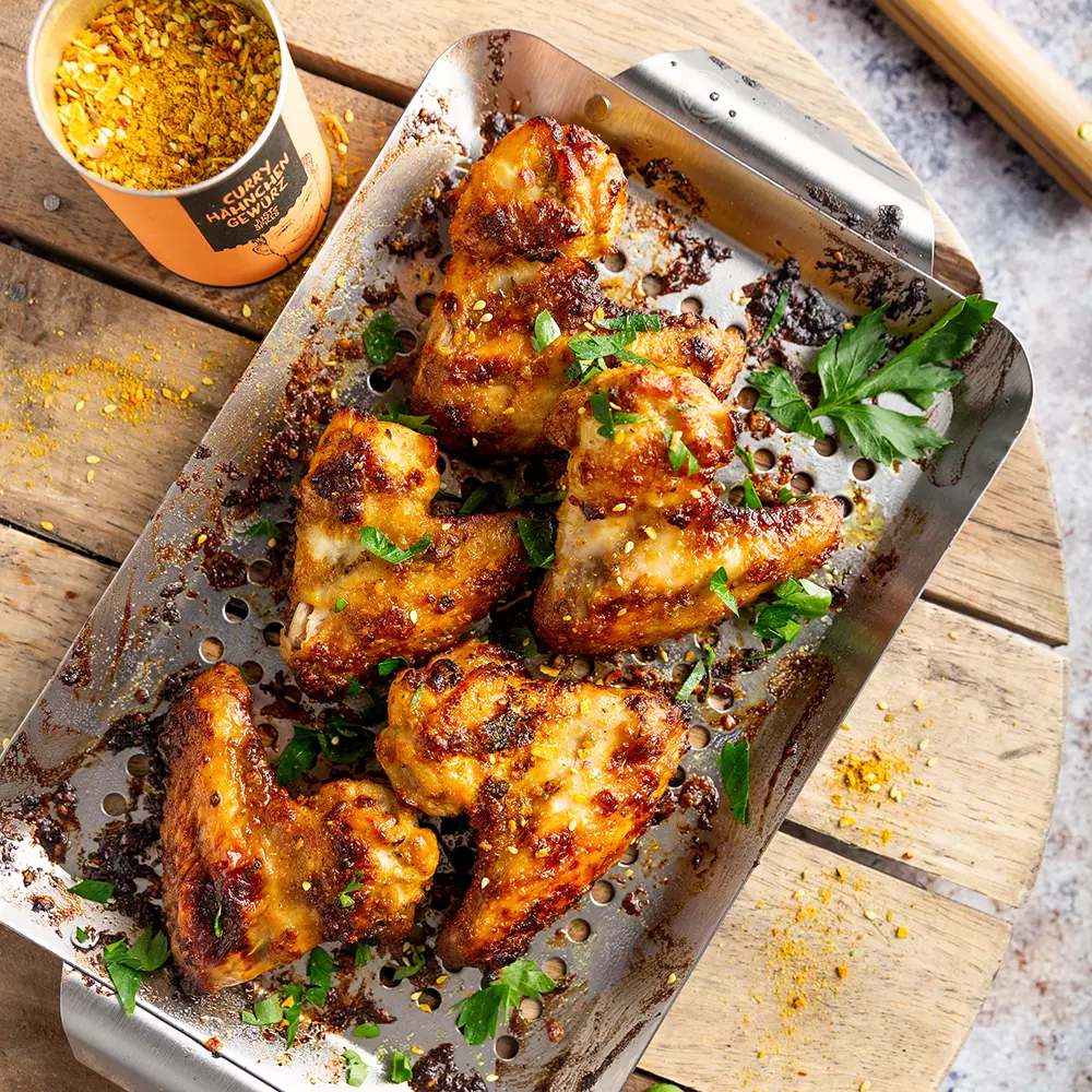 Just Spices - Curry Hähnchen Gewürz -  - Gegrillte Hähnchenflügel