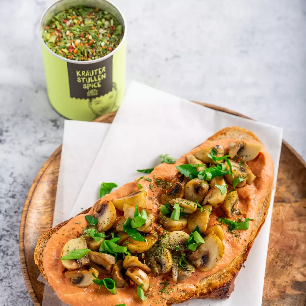 Just Spices - Kräuter Stullen Spice -  Stulle mit Hummus und Champignons, Kräuter Stullen Gewürz