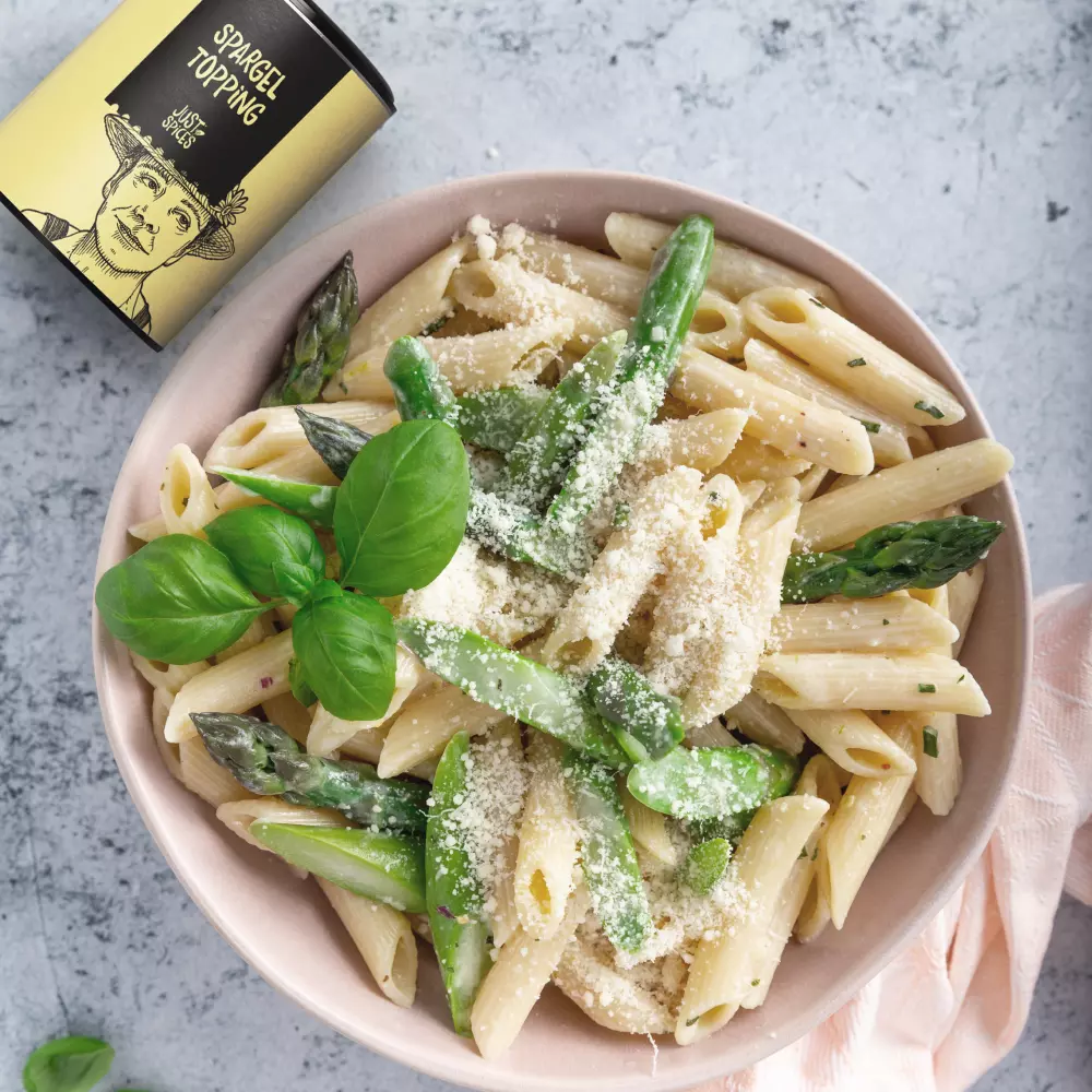 Just Spices - Spargel Topping -  Pasta mit grünen Spargel, just spices spargel gewürz