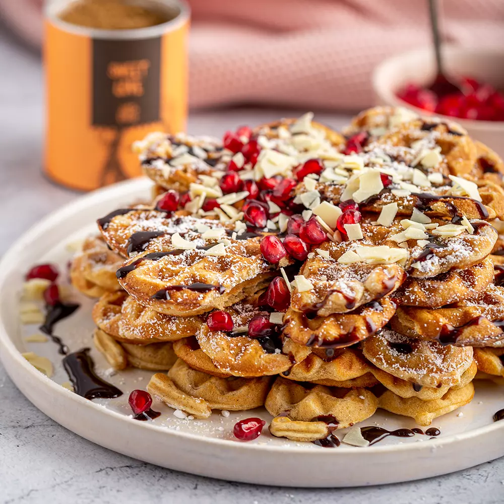Just Spices - Sweet Love -  Waffeln mit Schokolade und Granatapfelkernen 